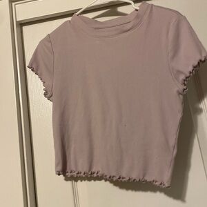 Purple crop top with cripple sleeves